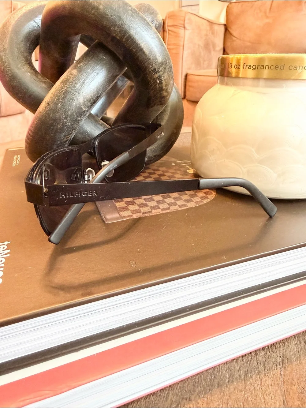 Tommy Hilfiger Men’s Black Sunglasses with Dark Lenses